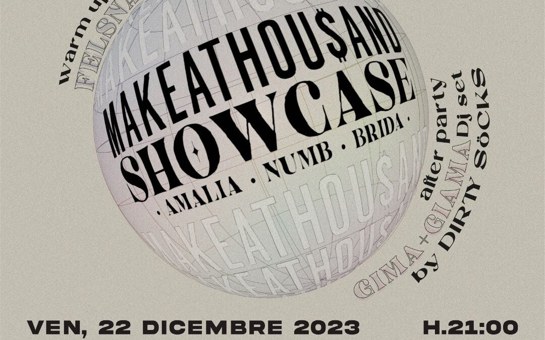 MAKEATHOUSAND Showcase è realtà e vi aspetta il 22 dicembre al Locomotiv Club (BO)