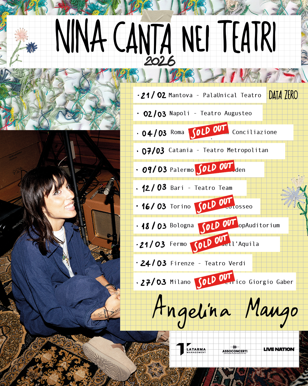 Angelina Mango, “Nina Canta nei Teatri”: nuove date e data zero a Mantova