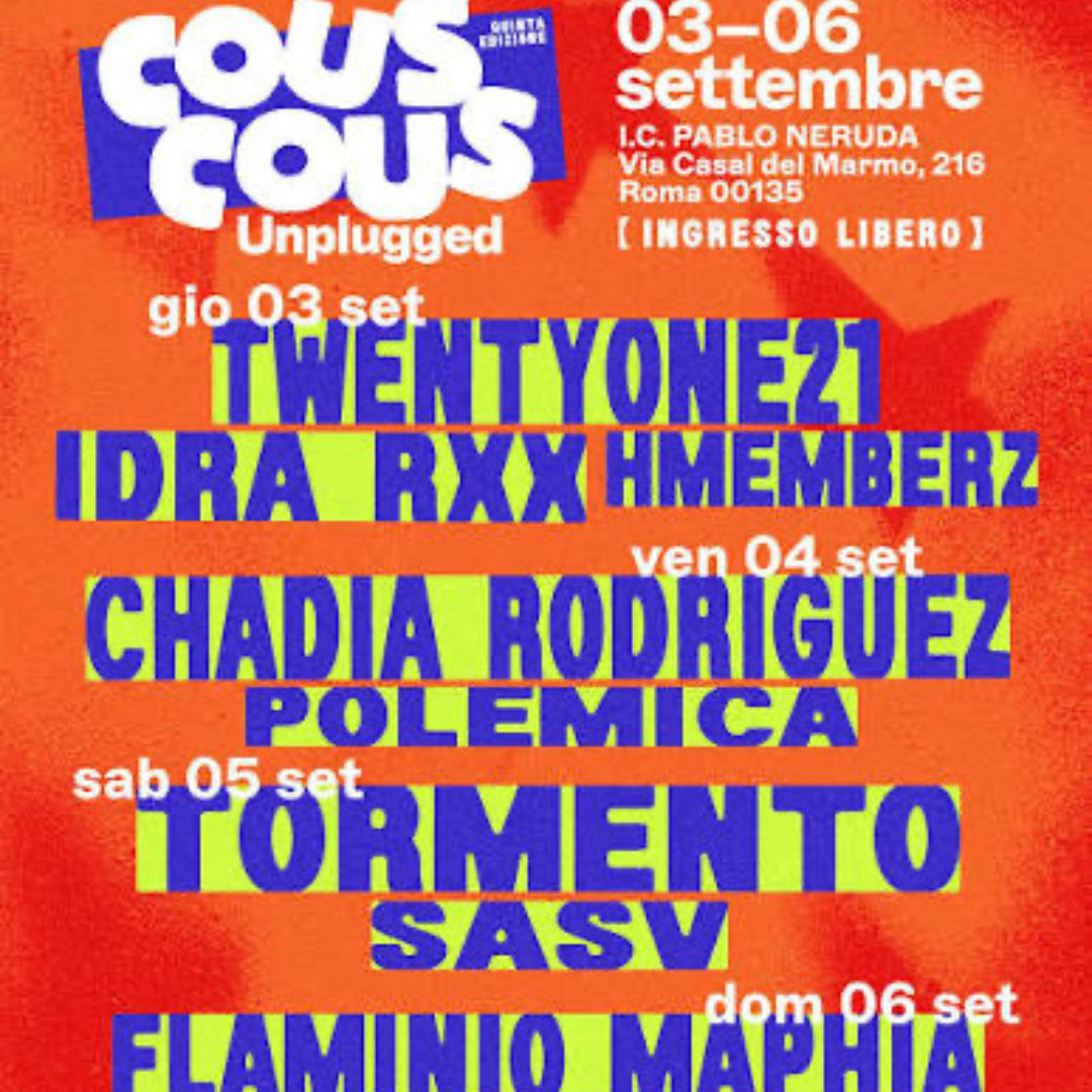Cous Cous Unplugged 2026: a Casal del Marmo quattro giorni tra open mic, live e dj set a ingresso libero
