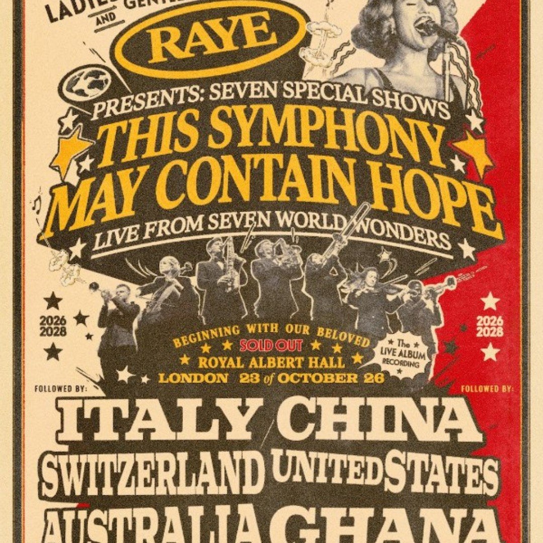 “THIS SYMPHONY MAY CONTAIN HOPE”: RAYE annuncia il tour sinfonico mondiale che farà tappa anche in Italia